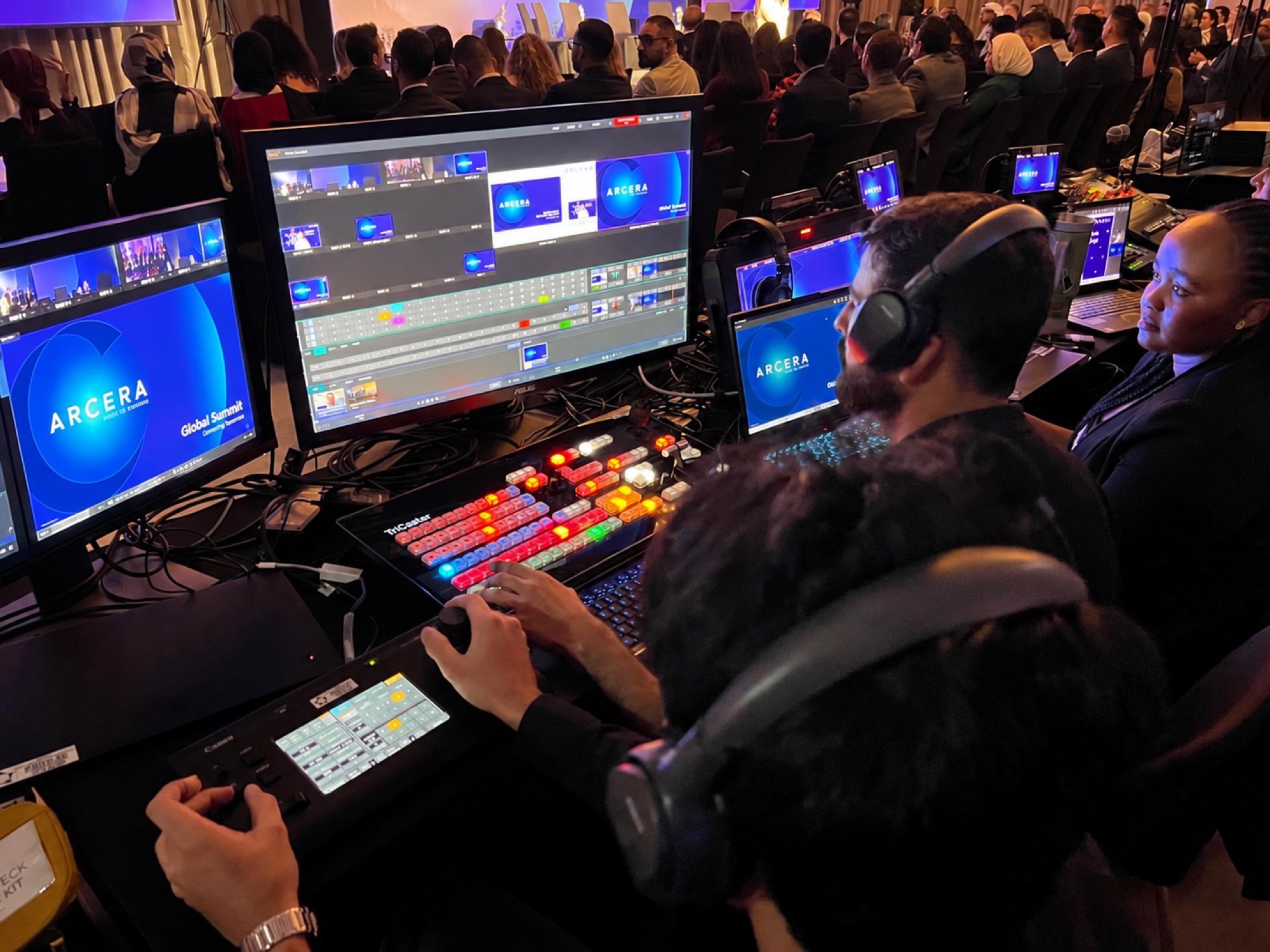 Behind the switcher
